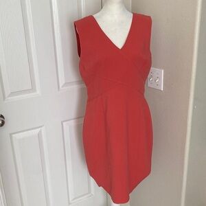 White House Black Market Elegant Coral Sleeveless Dress Sz 12
